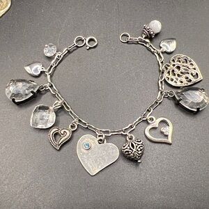 Vintage Silver-Tone Charm Bracelet